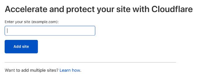 Cloudflare add site