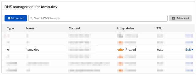 Cloudflare DNS Config