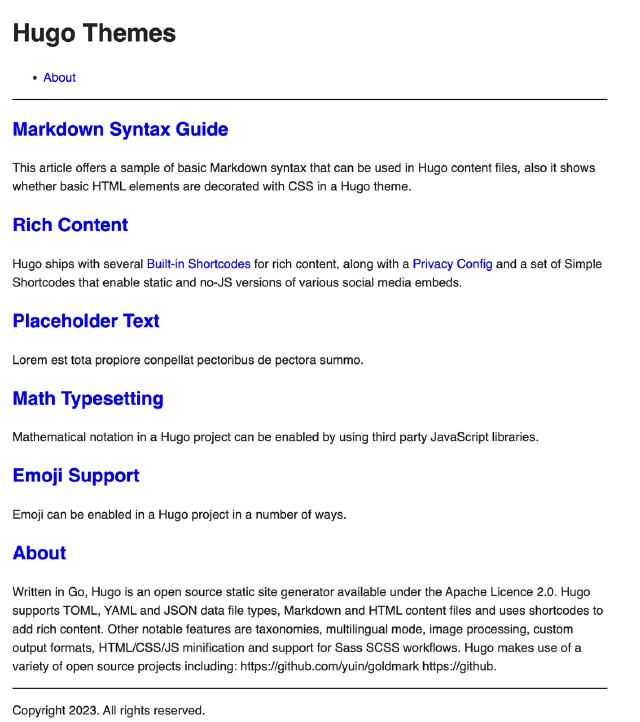 hugo basic example site