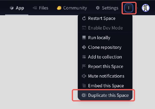 hf duplicate space
