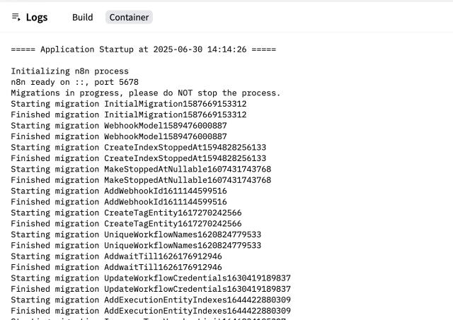 hf space deploy start