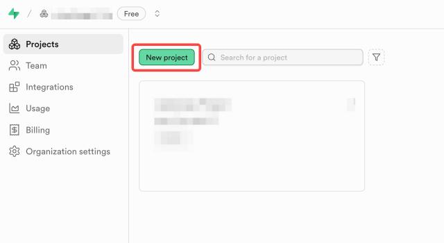 supabase create project