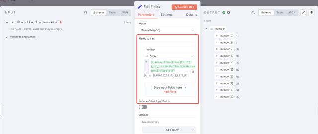n8n node edit fields
