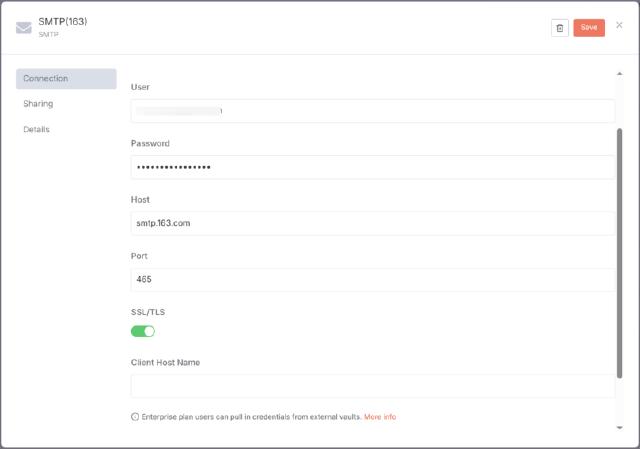 n8n credential smtp