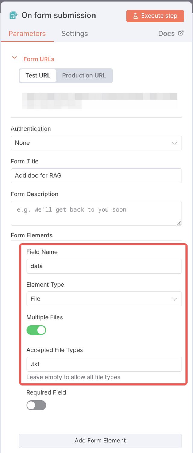 rag form settings